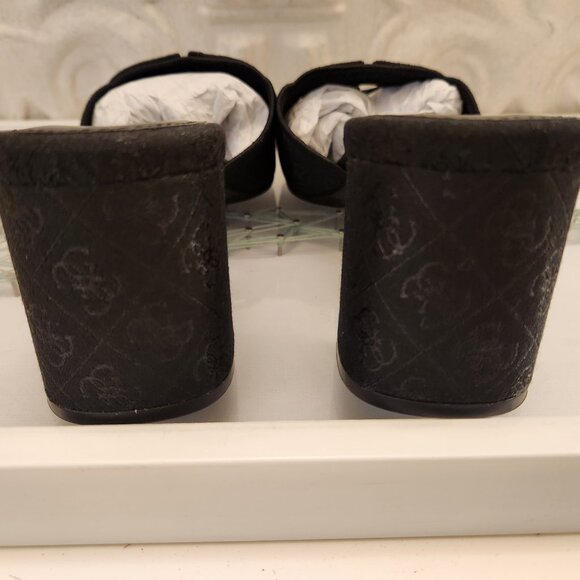 Guess "Quatrro G Logo" Heeled Sandals. Black. NIB. Size 9 - Picture 6 of 9